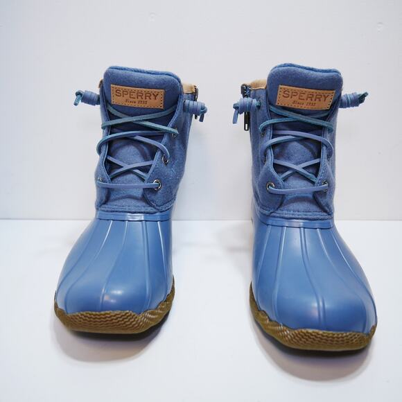 NEW SPERRY SALTWATER WOOL DUCK BOOT STS88123 BLUE WOMENS SIZE - 7.5 - Picture 2 of 7